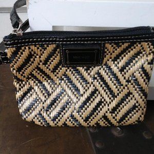 Nine West Woven Tan/Black Wristlet